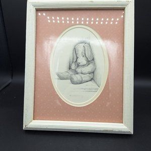 VINTAGE FRAMED ORIGINAL PENCIL DRAWING "HUCKLEBERRY" BY BARB OLSEN